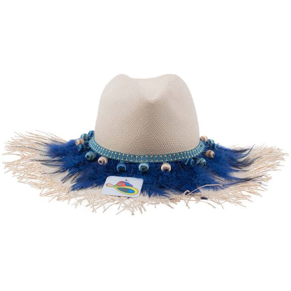 Panama-hat Blue Feathers