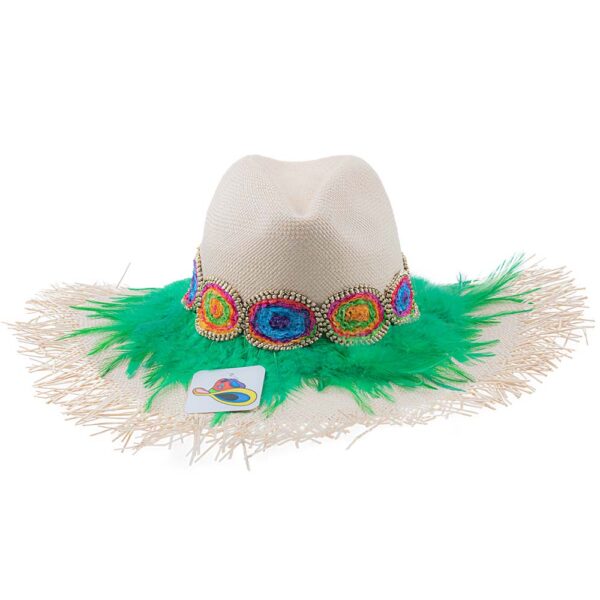 Panama-hat Green Feathers