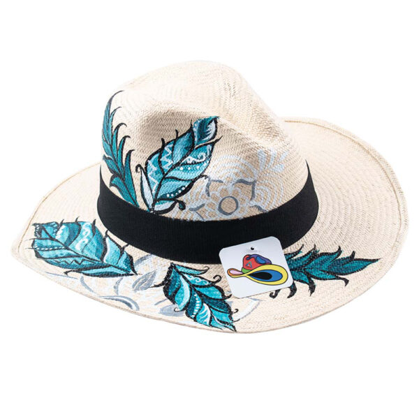Panama Hat Feuilles Bleu Marine