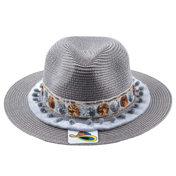 Panama Hat with Gold and Silver Sequins