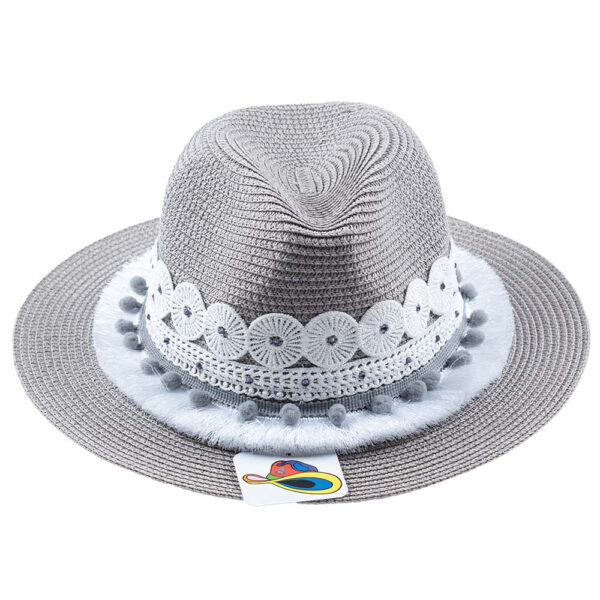 Panama Hat Gray and White
