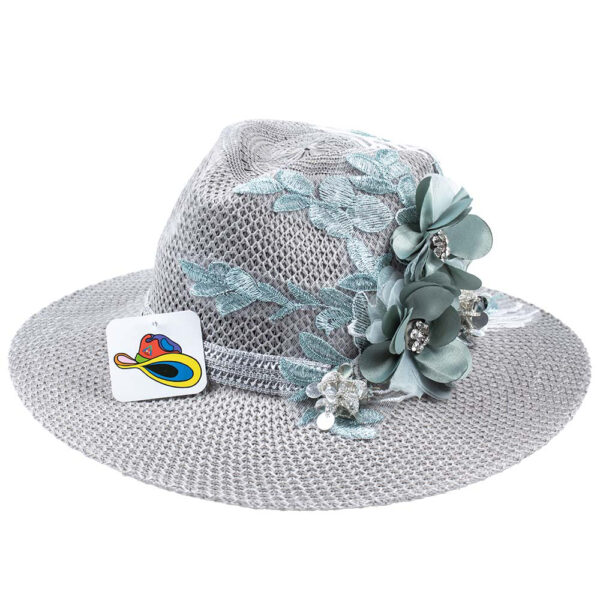 Panama Hat Green Flowers