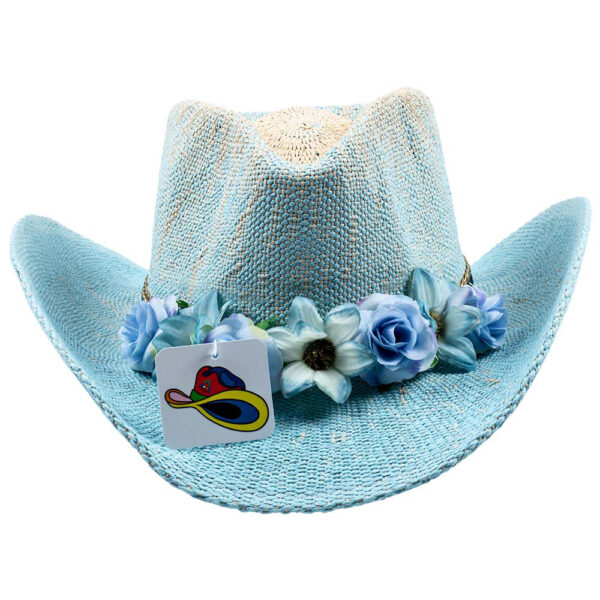 Cowboy Hat Blue Flowers